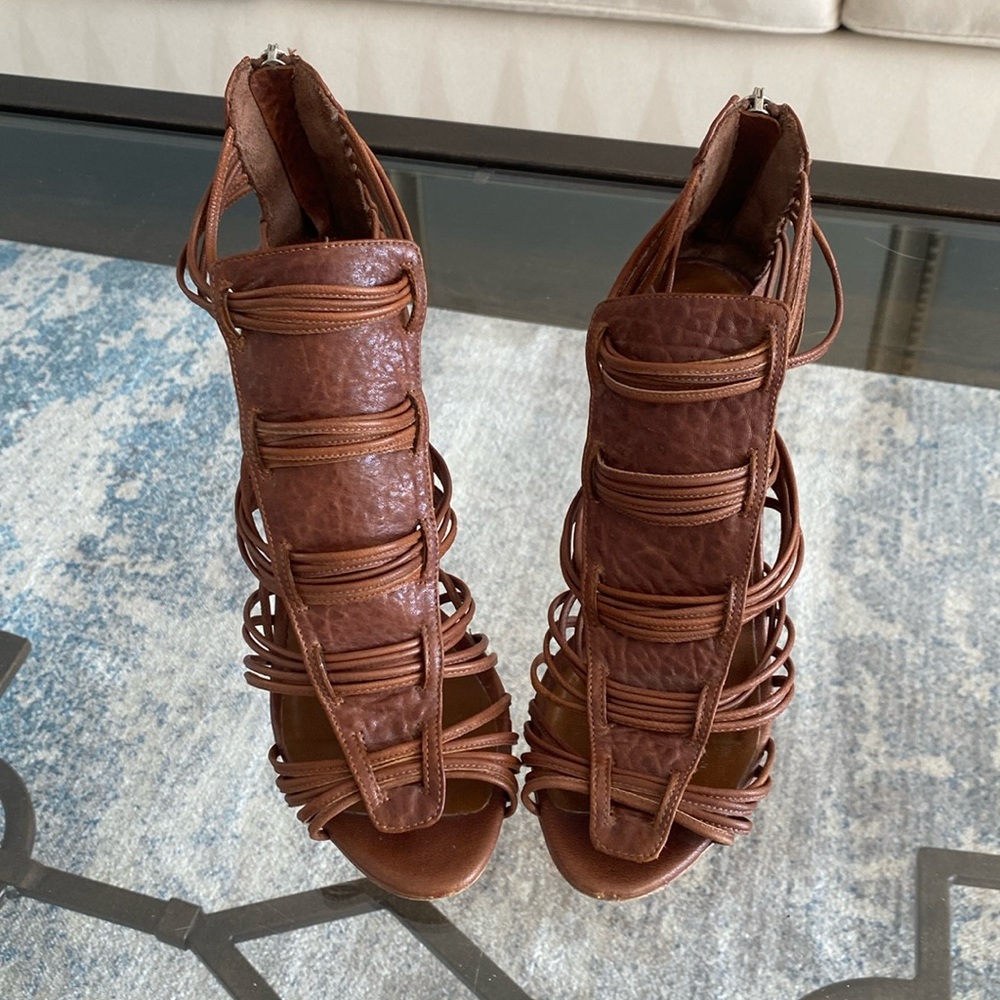 Loeffler Randall brown gladiator style sandal